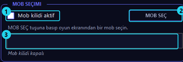 FunnyMacro — Mob Seçimi bölümü